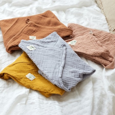 Toward Corner Muslim crumb I, 75x75 cm, mustard color, 100% cotton, 3-p, 180 g/m2-11