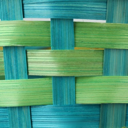 Wicker basket, 20.3 x 20.3 x 9.5/33 cm, green, bamboo-5