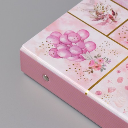 Photo album 25 sheets (stickers+rings) "Sweets. Tenderness" embossing gold 19x27x3 cm-9