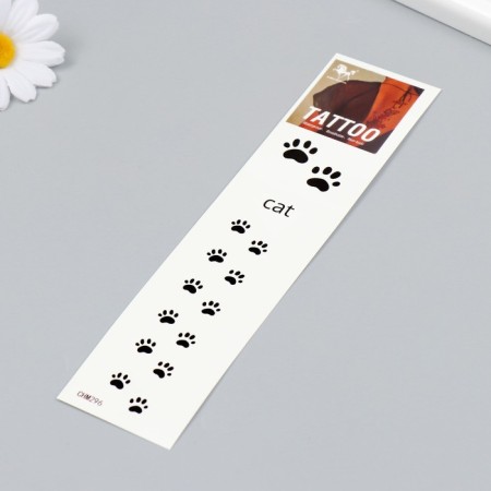 Tattoo on the body Black "Cat Paws" 20.8x4.7 cm-1
