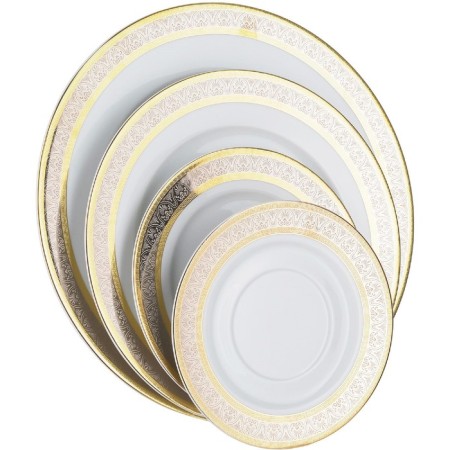 Dining Service 6/25 OPAL, Decor “Wide Kant Platinum, Gold”, 25 items-3
