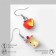 Earrings "Heart" in an apple, red-beige color in silver