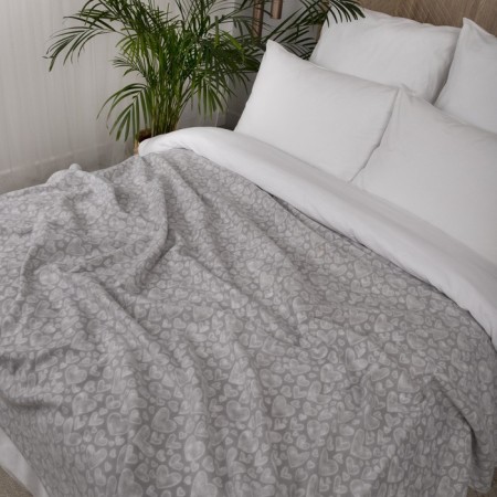Fleet “Watercolor Hearts” plaid, size 150x200 cm, color gray color-2