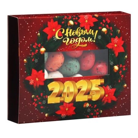 New Year. Chocolate dragee "quail eggs" Wreath, 100 g-1