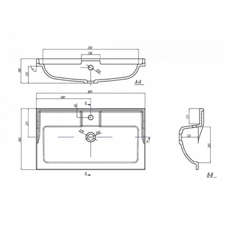 Fabia 800 sink, white color-4