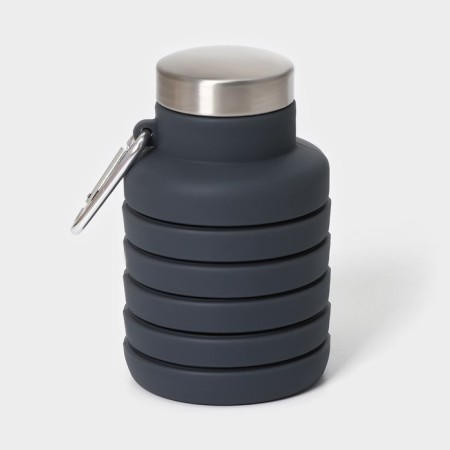 A bottle of water is folding, 500 ml, silicone, 7 × 21 cm, gray color-1