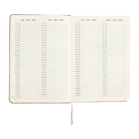Dated diary 2025 A5 168 sheets, Devente.Barbara, a solid cover to leatherette with foam, praise, perforation, lies, block 70, beige, beige-11