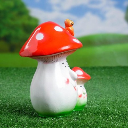 Garden figure "Two fly agaric" 19x16x13cm-1