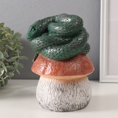 New Year's figure "Snake on the mushroom" 11 x11 x 18 cm.-5