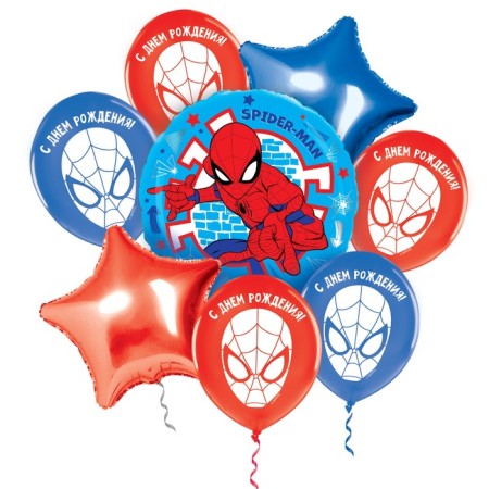 A set of balloons "Happy Birthday! Spider-Man", Marvel-1