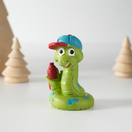 Polystone souvenir "Snake in a cap, with a spray can" 4.5x6 cm-4