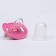 Orthodontic dummy nipple, silicone, from 6 months, with a cap, “shell”, pink color