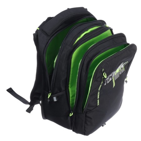 Youth backpack 42 x 31 x 22 cm, Grizzly, ergonomic back, laptop compartment, black/green-7