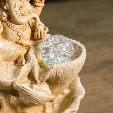 Ganesha fountain Beige marble 30x20 cm-4