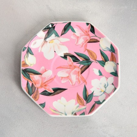 Tea couple "Flowers", mug 200 ml, saucer 13 cm-6