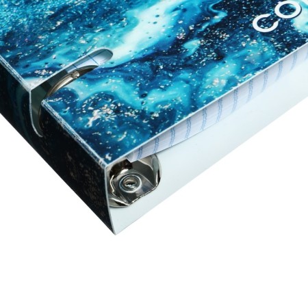A notebook on the rings of A5 120 sheets in the Calligrata cage "Blue marble", plastic cover, offset unit-4