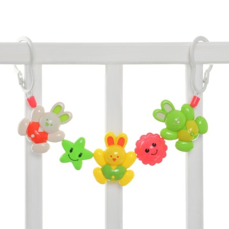 Stretching to a stroller/crib "Bunny", 3 toys, crumb me-2