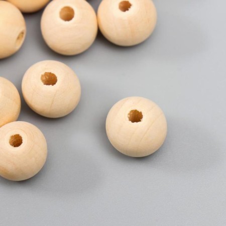 Wooden beads d = 12 mm (set 30 pcs) without coating