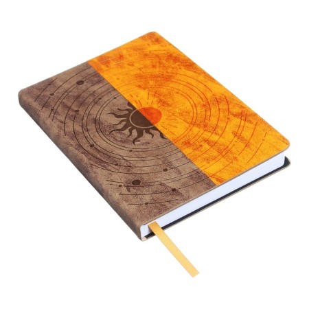 Diary of Leduced A5, 144 sheets of Toulouse "Sun and Moon", hard binding, artificial leather, pancake embossing, white offset 80 g/m²-1