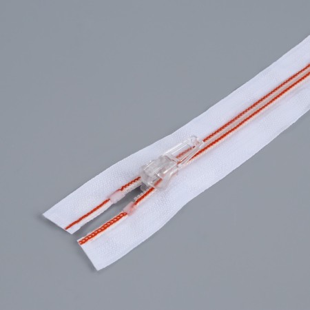 Lightning "Spiral", No. 5, detachable, castle machine, 40 cm, white/red color-1