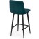 Baric stool for metal/velor, black/sea wave 43x42x93 cm
