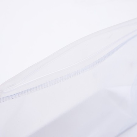 Cosmetic bag with zip-skating, milk/transparent color-3