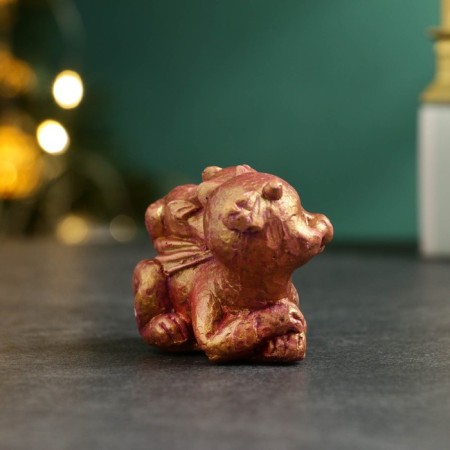 Figure "Mom and Dragon" burgundy with gilding, 8x6x5cm-3