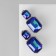 Clips "Party" Rombs, blue color in silver