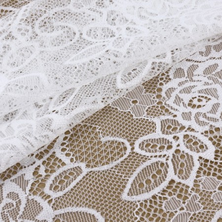 Lace elastic fabric, 190 mm × 2.7 ± 0.5 m, white color-1