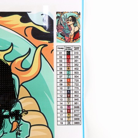 Diamond mosaic with a partial filling "Girl with a Dragon" without a frame 30x40 cm-1