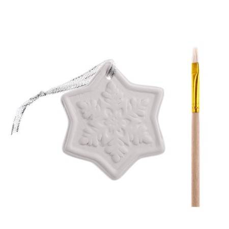 Christmas tree decoration for painting "Snowflake" with a suspension, brush-2