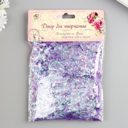 Glitter for creativity 45 grams "Play of violet" 18x12 cm-1