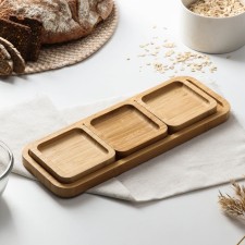 Saucer on the stand of the share, 3 pcs, 32 × 12 × 1.6 cm, bamboo