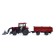 Tractor inertial "Farmer" with trailer and interchangeable buckets, burgundy color