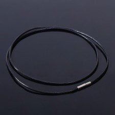 Leather lace d = 1.5 mm, 55 cm, black color
