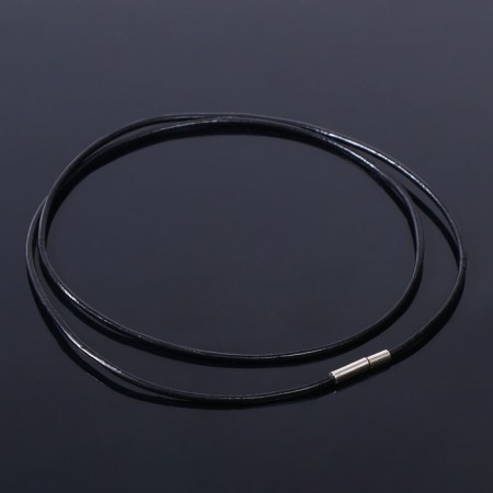 Leather lace d = 1.5 mm, 55 cm, black color