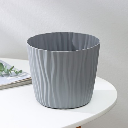 Kashpo for flowers with an insert “wave”, 2 l, d = 16 cm, h = 13.5 cm, color gray color-1