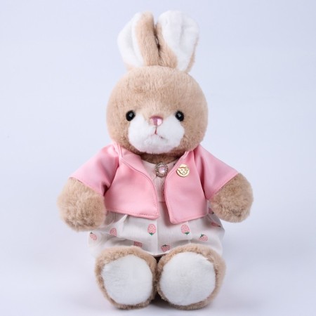 Soft toy "Little Friend", bunny in a dress and a pink blouse-2