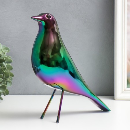 Souvenir Polystone "Bird" gold chameleon 25.5x25x8 cm-4