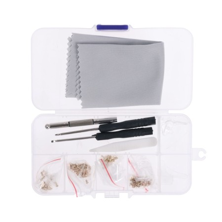 A set of tools for repairing glasses, 150 screws, pads, 3 screwdrivers, forceps, napkin-6
