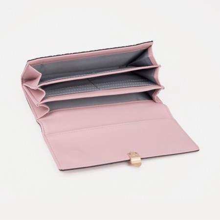 Women's wallet on magnet, pink color-2