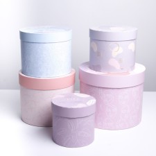 Set of boxes 5 in 1, gift packaging, “tender”, 13 x 13.5–19.5 x 23 cm