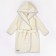 Baby robe with a hood Waffle, height 98-104 cm, milk color