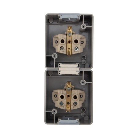 Vertical 2nd outlet (ceramics) Industrial IP54 with grounding, o/y, gray kranz-4