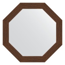 Mirror in the baguette frame, mosaic antique copper 70 mm, 67x67 cm