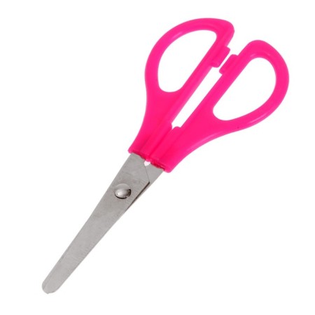 Scissors 13cm plastic handles mix rounded ends blade with a ruler-5