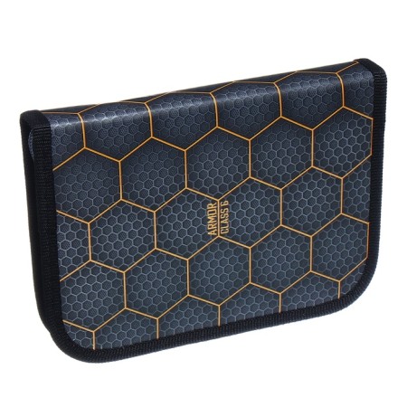 Penal 1 section 130 x 190 mm, hinged bar, Hatber "Armor Glass", black (voluminous 3D risun) NPN_46067-2