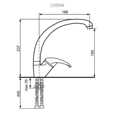 Kitchen mixer Ulgran U007-343, color Anthracite-1