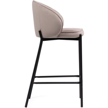 Stool Barny Neil Metal/velor, Black/Latte 58x45x92 cm-2