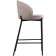 Stool Barny Neil Metal/velor, Black/Latte 58x45x92 cm